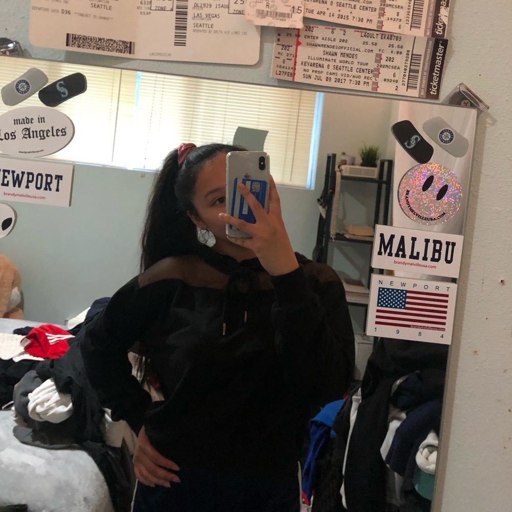 Black hoodie with sheer!